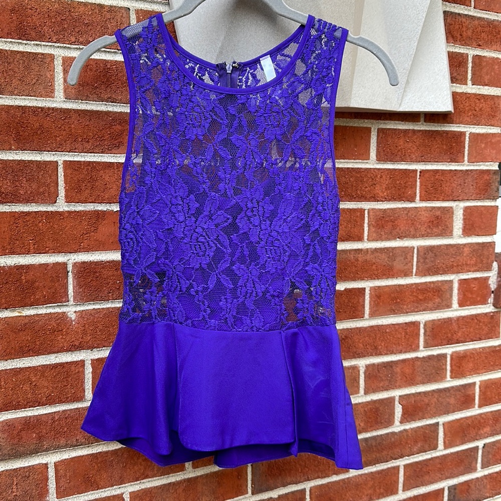 Eringie Purple Peplum Top Size S